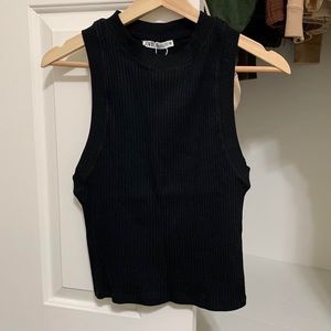 Zara black ribbed tank
